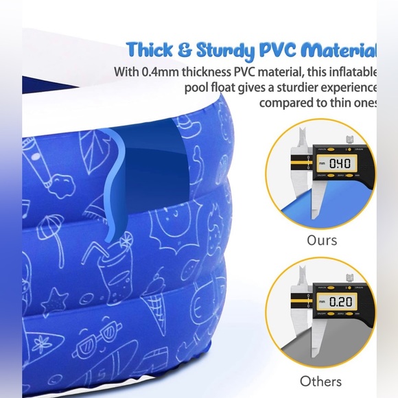 120" X 72" X 22" Inflatable Swimming Pool~Family Size~Brand New in Box - Picture 4 of 13